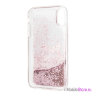 Чехол Karl Lagerfeld Liquid glitter Peek a Boo для iPhone XR, розовый