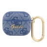 Чехол Guess PU leather 4G metal logo с карабином для Airpods 3 (2021), синий