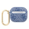 Чехол Guess PU leather 4G metal logo с карабином для Airpods 3 (2021), синий