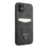 Чехол Guess PU 4G Double cardslot Metal triangle logo Hard для iPhone 11, черный