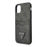 Чехол Guess PU 4G Double cardslot Metal triangle logo Hard для iPhone 11, черный