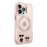 Чехол Lagerfeld Karl&Choupette Hard для iPhone 13 Pro Max, розовый (MagSafe)
