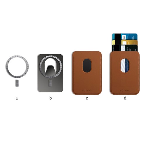 Бумажник Bustha MagSafe Leather Wallet, Noir