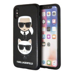 Чехол Karl Lagerfeld Karl and Choupette Hard для iPhone X/XS, черный