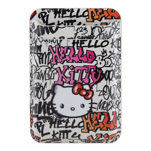 Hello Kitty магнитный бумажник Wallet Cardslot MagSafe PU leather Graffiti Tags Beige