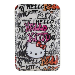 Hello Kitty магнитный бумажник Wallet Cardslot MagSafe PU leather Graffiti Tags Beige