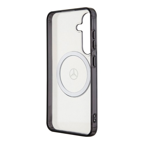 Mercedes для Galaxy S24 чехол PC/TPU Transaprent with Black Ring Hard Clear (MagSafe)
