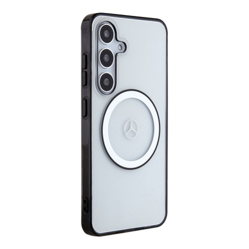 Mercedes для Galaxy S24 чехол PC/TPU Transaprent with Black Ring Hard Clear (MagSafe)