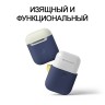 Чехол Elago Silicone Duo для AirPods 2 (wireless), синий с крышками  White и Yellow