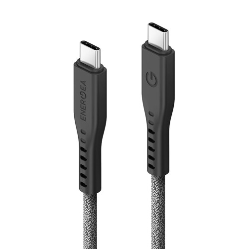 EnergEA Кабель FLOW USB-C to USB-C 3.2 Gen2 PD240W/20Gbps 5A Nanoweave Magnetic tie Black 30cm