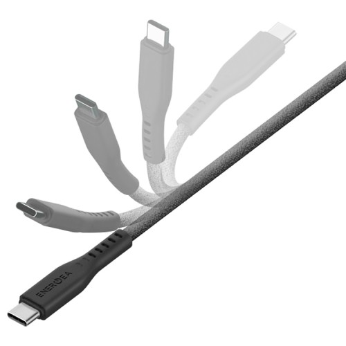 EnergEA Кабель FLOW USB-C to USB-C 3.2 Gen2 PD240W/20Gbps 5A Nanoweave Magnetic tie Black 30cm