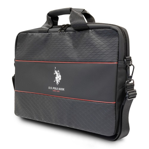 U.S. Polo Assn. для ноутбуков 15" сумка Computer Bag Textured pattern Double Horse logo Black
