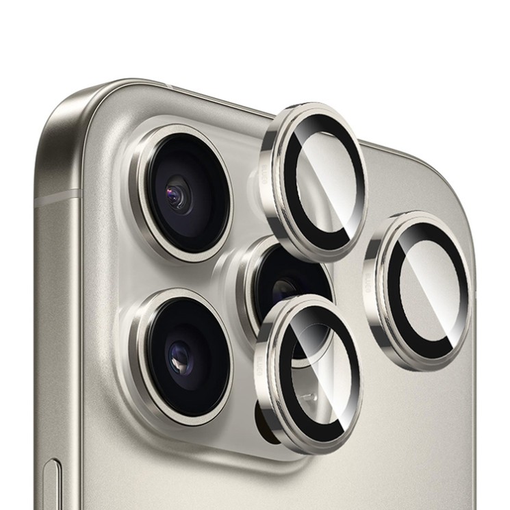 BlueO стекло для iPhone 16 Pro/16 Pro Max, Camera Lens SAPPHIRE Alloy 3 шт. Natural Titan (+instal)