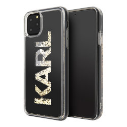 Чехол Karl Lagerfeld Liquid Glitter Karl logo Hard для iPhone 11 Pro Max, черный