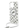Karl Lagerfeld для iPhone 16 Pro чехол Crossbody PC/TPU NFT Karl&Choupette Head прозрачный (MagSafe) +Cord