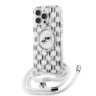 Karl Lagerfeld для iPhone 16 Pro чехол Crossbody PC/TPU NFT Karl&Choupette Head прозрачный (MagSafe) +Cord