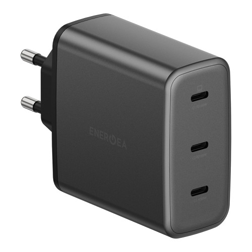 Energea СЗУ AmpCharge GaN100, 3USB-C PD/PPS/QC3.0 total 100W Gunmetal