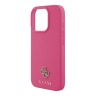 Guess для iPhone 16 Pro Max чехол PU Grained leather Small 4G metal logo Hard Fuchsia (MagSafe)