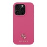 Guess для iPhone 16 Pro Max чехол PU Grained leather Small 4G metal logo Hard Fuchsia (MagSafe)