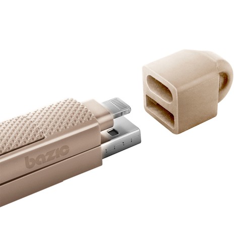 Energea Кабель Bazic GoCharge AluCable 4-in-1 (In USB-A/C, Out USB-C/Lightning) 60W Gold 15cm