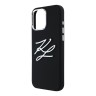 Karl Lagerfeld для iPhone 16 Pro чехол Liquid Silicone Metal Logo Initials Hard Black