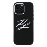 Karl Lagerfeld для iPhone 16 Pro чехол Liquid Silicone Metal Logo Initials Hard Black