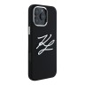 Karl Lagerfeld для iPhone 16 Pro чехол Liquid Silicone Metal Logo Initials Hard Black