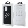 Karl Lagerfeld для iPhone 16 Pro чехол Liquid Silicone Metal Logo Initials Hard Black