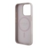 Guess для iPhone 15 Pro Max чехол PU 4G with Round Patch Metal logo Hard Pink (MagSafe)