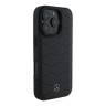Mercedes для iPhone 16 Pro чехол Leather Waves Metal logo Hard Black