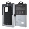 Mercedes для iPhone 16 Pro чехол Leather Waves Metal logo Hard Black