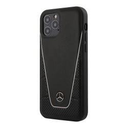 Кожаный чехол Mercedes Dinamic Genuine leather Hard для iPhone 12 | 12 Pro, черный