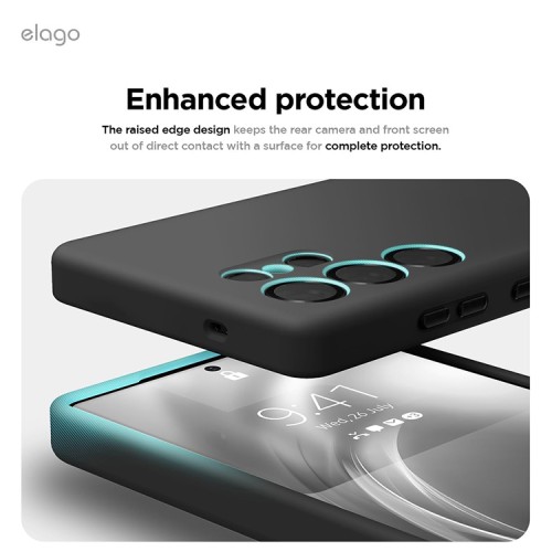 Elago для Galaxy S25 Ultra чехол Soft silicone (Liquid) Black (Magnetic)