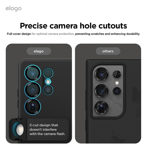 Elago для Galaxy S25 Ultra чехол Soft silicone (Liquid) Black (Magnetic)