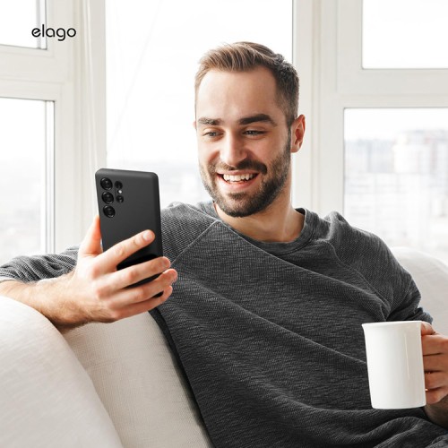 Elago для Galaxy S25 Ultra чехол Soft silicone (Liquid) Black (Magnetic)