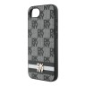 DKNY для iPhone 16e чехол PU Checkered Printed stripes Metal logo Hard Black