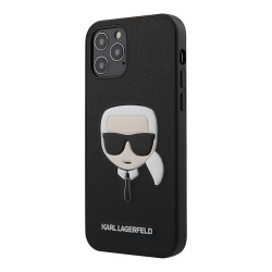Чехол Karl Lagerfeld PU Saffiano Karl's Head Hard для iPhone 12 Pro Max, черный
