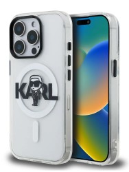 Karl Lagerfeld для iPhone 15 Pro Max чехол PC/TPU Sketch Karl Ikonik Transparent (MagSafe)