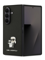 Karl Lagerfeld для Galaxy Z Fold7 чехол PU Saffiano Karl & Choupette metal pin Hard Black