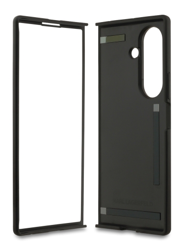 Karl Lagerfeld для Galaxy Z Fold7 чехол PU Saffiano Karl & Choupette metal pin Black