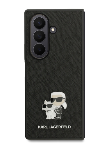 Karl Lagerfeld для Galaxy Z Fold7 чехол PU Saffiano Karl & Choupette metal pin Black