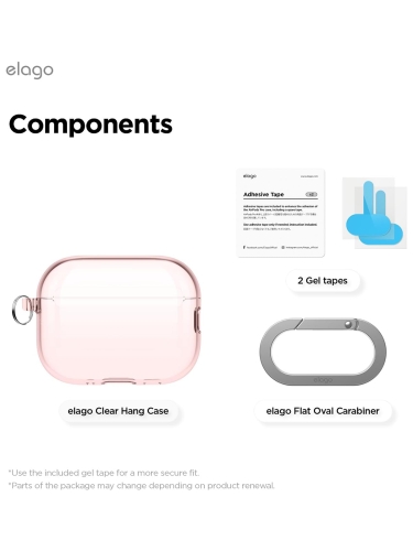 Elago для AirPods Pro 3 чехол Clear Hang case Lovely Pink