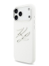 Karl Lagerfeld для iPhone 17 Pro Max чехол Liquid Silicone Initials Metal Logo & Camera Hard White