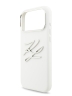 Karl Lagerfeld для iPhone 17 Pro Max чехол Liquid Silicone Initials Metal Logo & Camera Hard White