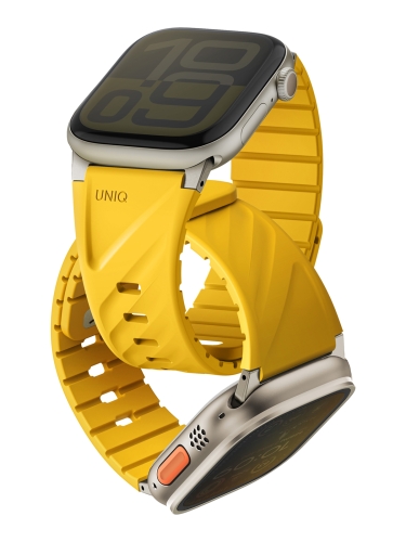 Uniq для Apple Watch 49-40 mm ремешок FLUO Silicone Rubber Golden Yellow