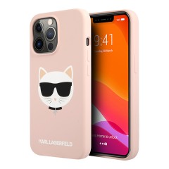 Чехол Karl Lagerfeld Liquid silicone Choupette Hard для iPhone 13 Pro, розовый
