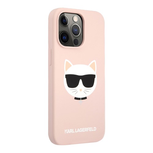 Чехол Karl Lagerfeld Liquid silicone Choupette Hard для iPhone 13 Pro, розовый