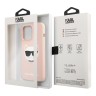 Чехол Karl Lagerfeld Liquid silicone Choupette Hard для iPhone 13 Pro, розовый