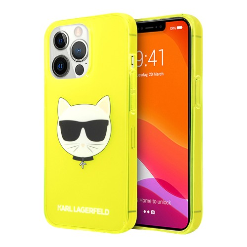 Чехол Karl Lagerfeld TPU FLUO Choupette Hard для iPhone 13 Pro Max, желтый