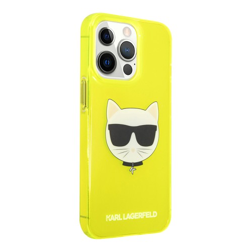 Чехол Karl Lagerfeld TPU FLUO Choupette Hard для iPhone 13 Pro Max, желтый